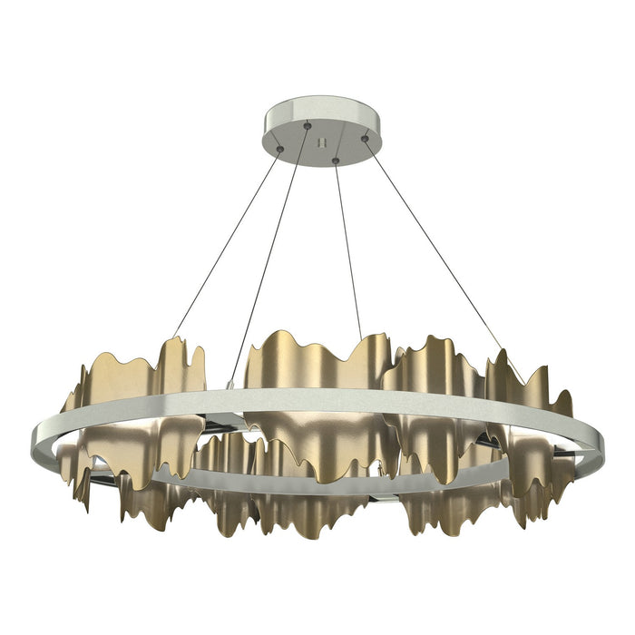 Hildene Circular LED Pendant in Sterling with Modern Brass Accent - 139653-LED-STND-85-86 by Hubbardton Forge