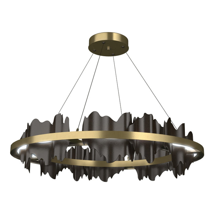 Hildene Circular LED Pendant in Modern Brass with Oil Rubbed Bronze Accent - 139653-LED-STND-86-14 by Hubbardton Forge