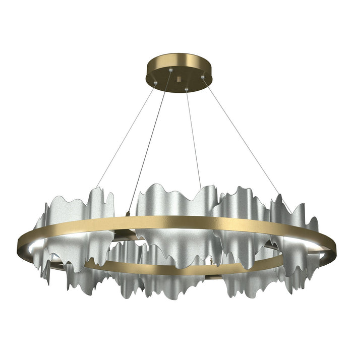 Hildene Circular LED Pendant in Modern Brass with Vintage Platinum Accent - 139653-LED-STND-86-82 by Hubbardton Forge