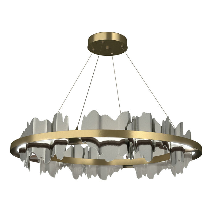 Hildene Circular LED Pendant in Modern Brass with Sterling Accent - 139653-LED-STND-86-85 by Hubbardton Forge