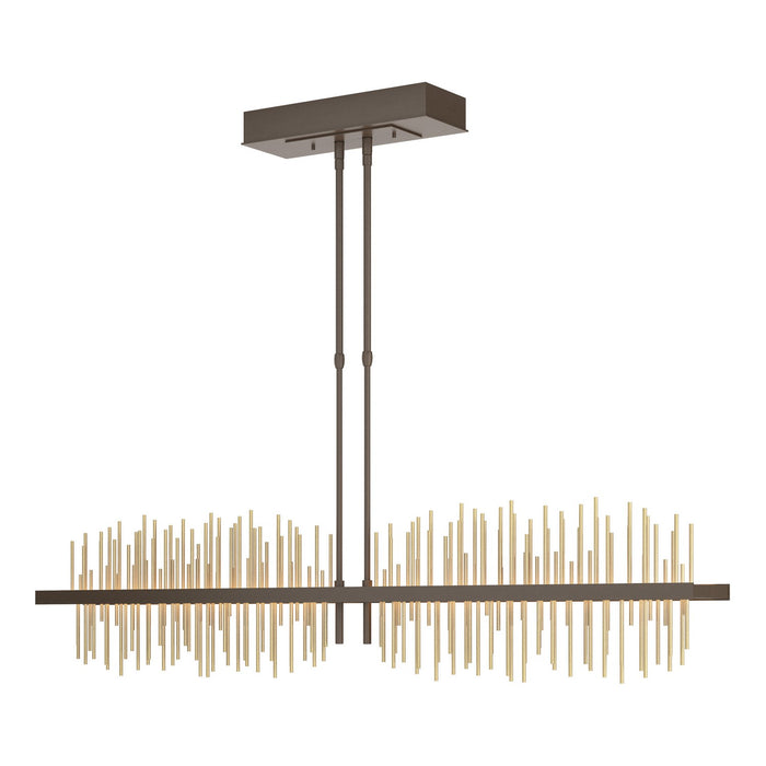 Gossamer Large LED Pendant in Bronze with Modern Brass Accent - 139655-LED-STND-05-86 by Hubbardton Forge