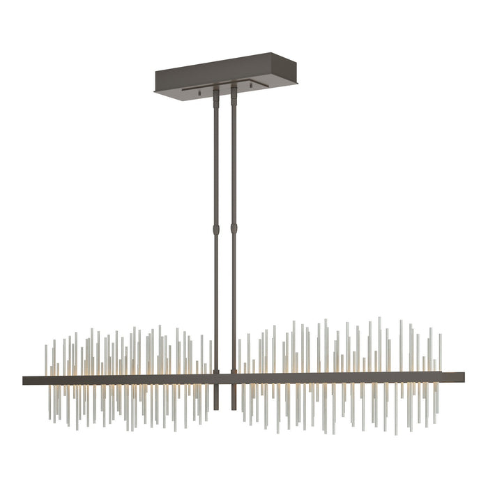 Gossamer Large LED Pendant in Dark Smoke with Vintage Platinum Accent - 139655-LED-STND-07-82 by Hubbardton Forge