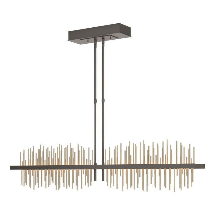 Gossamer Large LED Pendant in Dark Smoke with Soft Gold Accent - 139655-LED-STND-07-84 by Hubbardton Forge