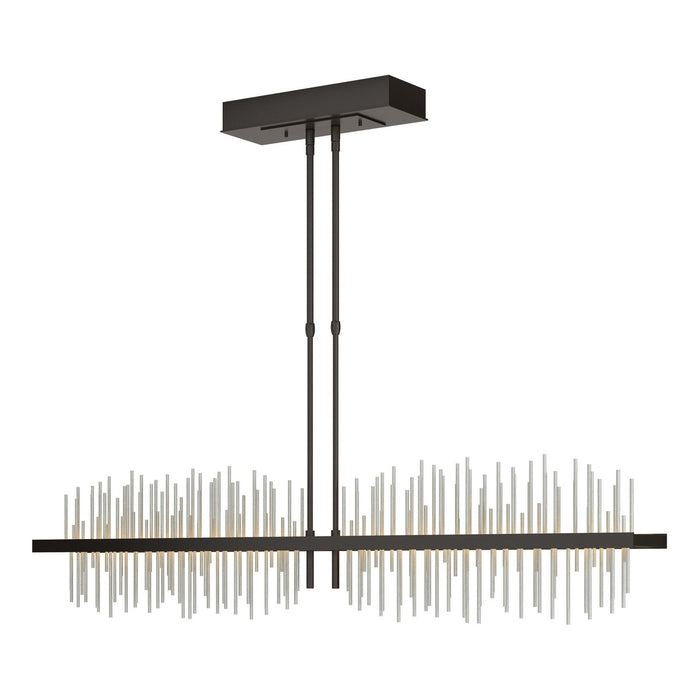 Gossamer Large LED Pendant in Oil Rubbed Bronze with Vintage Platinum Accent - 139655-LED-STND-14-82 by Hubbardton Forge