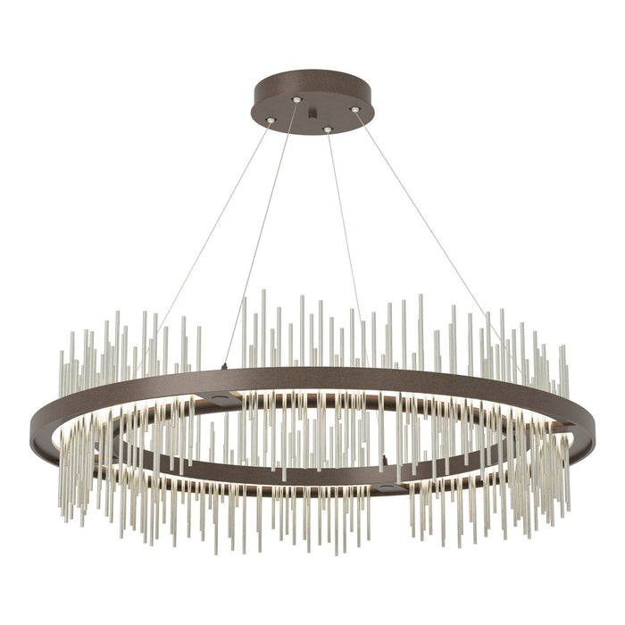 Gossamer Circular LED Pendant in Bronze with Sterling Accent - 139656-LED-STND-05-85 by Hubbardton Forge