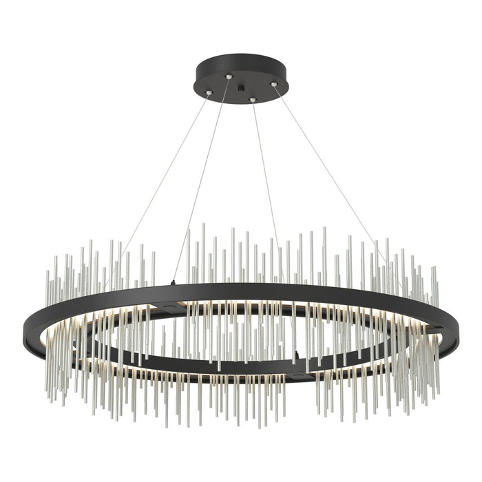 Gossamer Circular LED Pendant in Black with Vintage Platinum Accent - 139656-LED-STND-10-82 by Hubbardton Forge