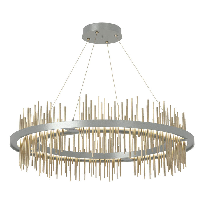 Gossamer Circular LED Pendant in Vintage Platinum with Soft Gold Accent - 139656-LED-STND-82-84 by Hubbardton Forge