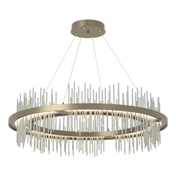 Gossamer Circular LED Pendant in Soft Gold with Vintage Platinum Accent - 139656-LED-STND-84-82 by Hubbardton Forge