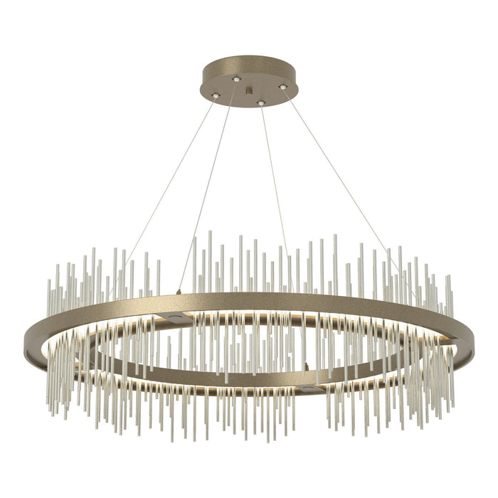 Gossamer Circular LED Pendant in Soft Gold with Sterling Accent - 139656-LED-STND-84-85 by Hubbardton Forge