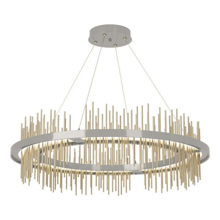 Gossamer Circular LED Pendant in Sterling with Soft Gold Accent - 139656-LED-STND-85-84 by Hubbardton Forge