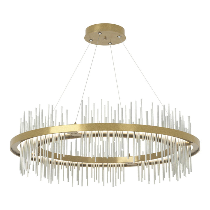 Gossamer Circular LED Pendant in Modern Brass with Vintage Platinum Accent - 139656-LED-STND-86-82 by Hubbardton Forge