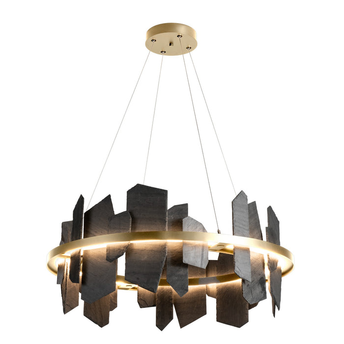 Ardesia Circular LED Pendant in Modern Brass - 139665-LED-STND-86-SL by Hubbardton Forge