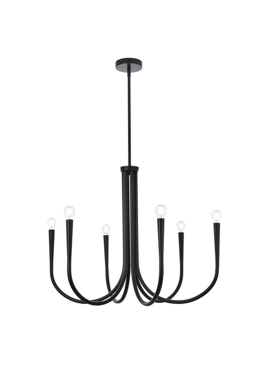 Layne Six Light Chandelier in Black