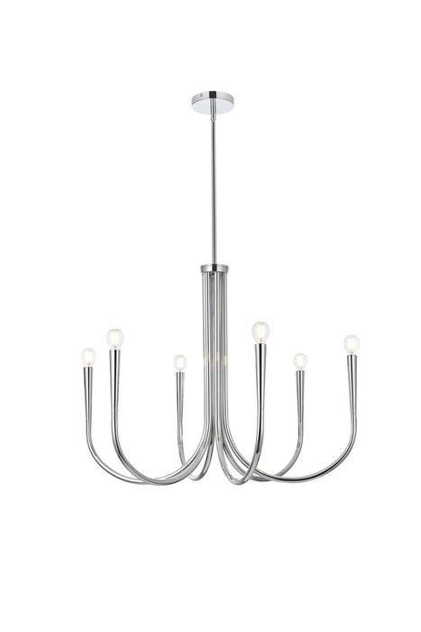 Layne Six Light Chandelier in Chrome