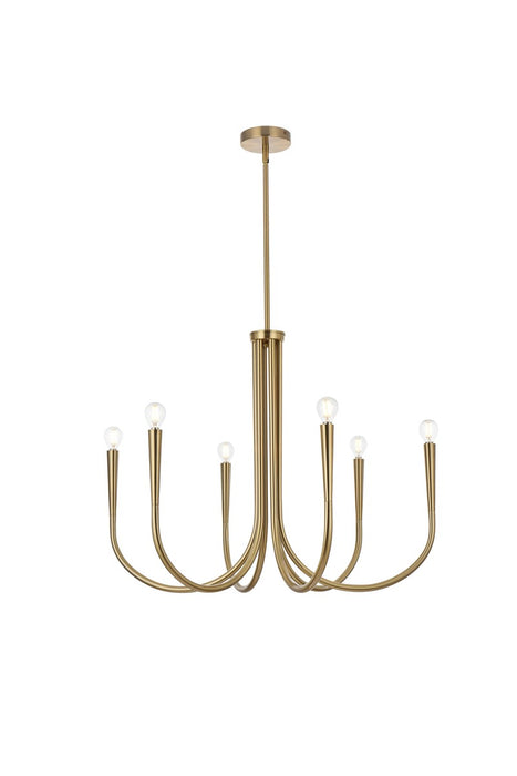 Layne Six Light Chandelier in Gold