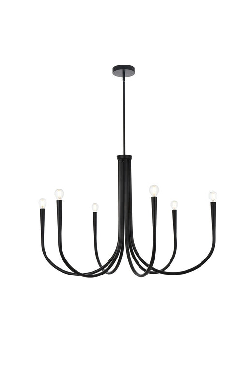 Layne Six Light Chandelier in Black