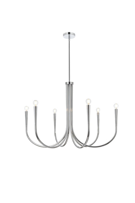 Layne Six Light Chandelier in Chrome