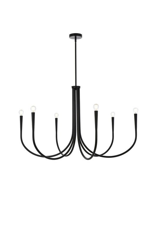 Layne Six Light Chandelier in Black