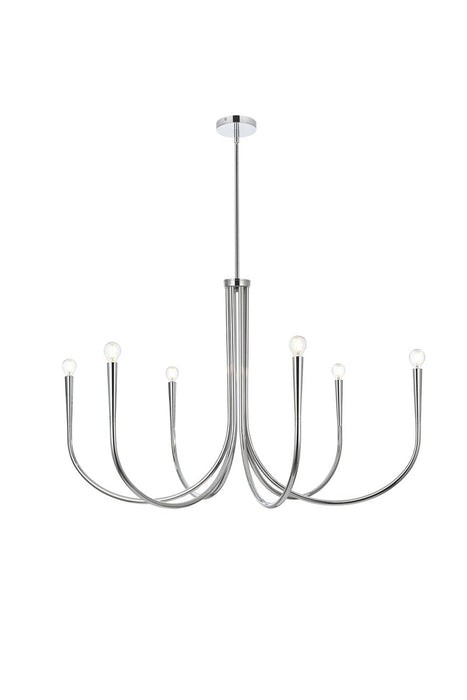 Layne Six Light Chandelier in Chrome