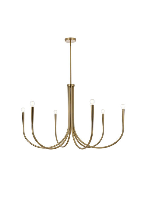 Layne Six Light Chandelier in Gold