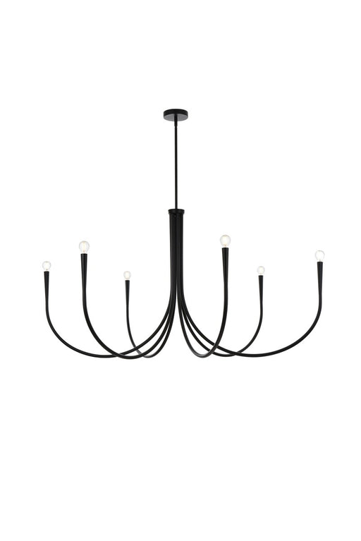 Layne Six Light Chandelier in Black