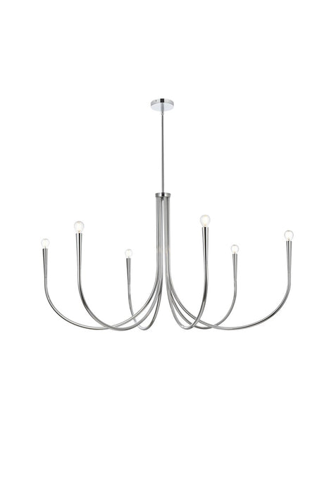 Layne Six Light Chandelier in Chrome