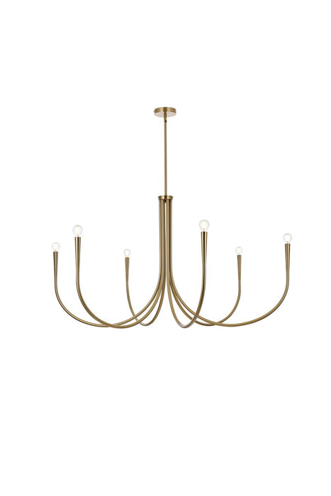 Layne Six Light Chandelier in Gold