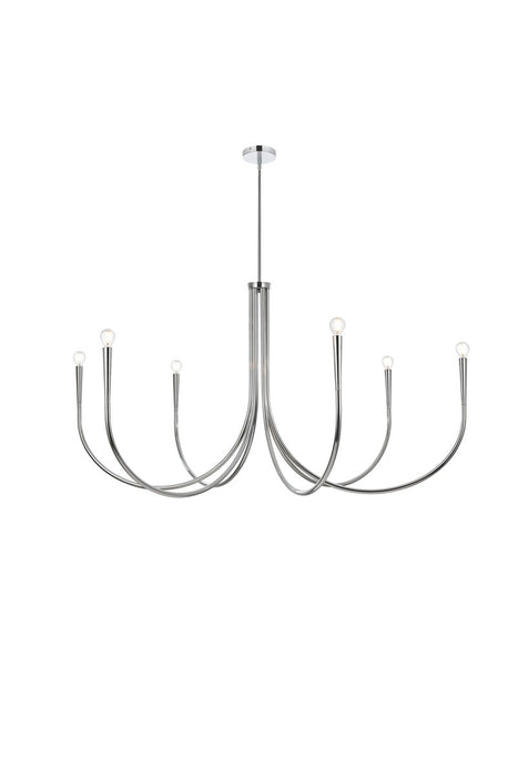 Layne Six Light Chandelier in Chrome