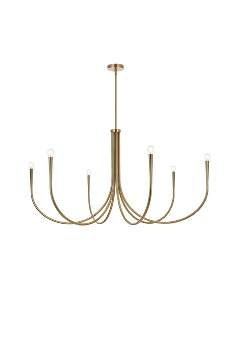 Layne Six Light Chandelier in Gold