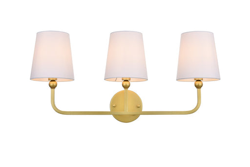 Colson Three Light Bath Sconce in Brass And Clear