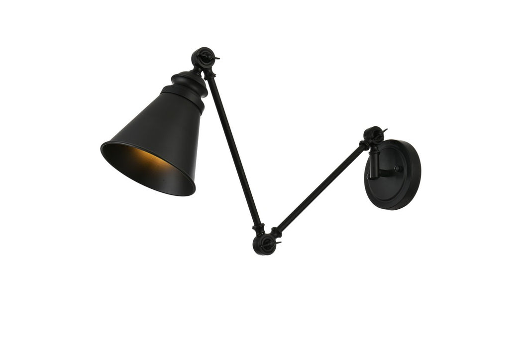 Ledger One Light Swing Arm Wall Sconce in Black