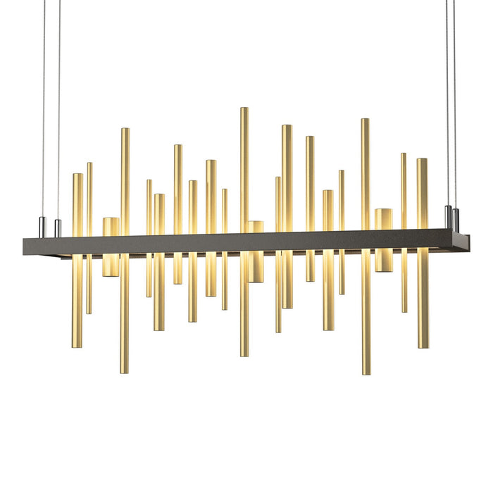 Cityscape LED Pendant in Dark Smoke with Modern Brass Accent - 139725-LED-STND-07-86 by Hubbardton Forge