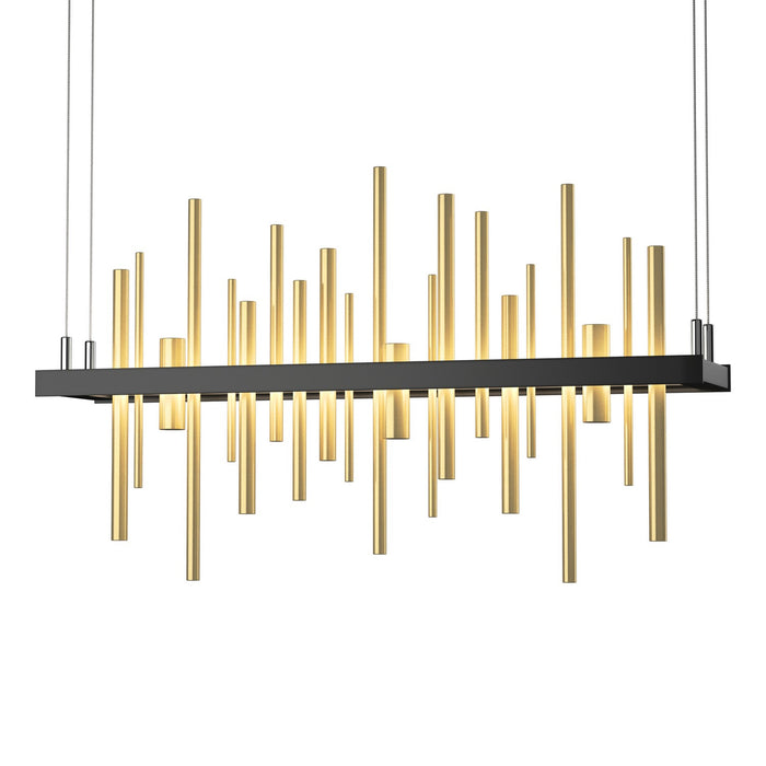 Cityscape LED Pendant in Black with Modern Brass Accent - 139725-LED-STND-10-86 by Hubbardton Forge