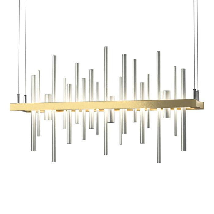 Cityscape LED Pendant in Modern Brass with Vintage Platinum Accent - 139725-LED-STND-86-82 by Hubbardton Forge