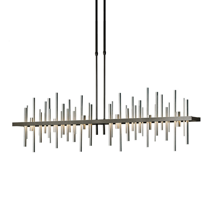 Cityscape Large LED Pendant in Oil Rubbed Bronze with Vintage Platinum Accent - 139726-LED-STND-14-82 by Hubbardton Forge