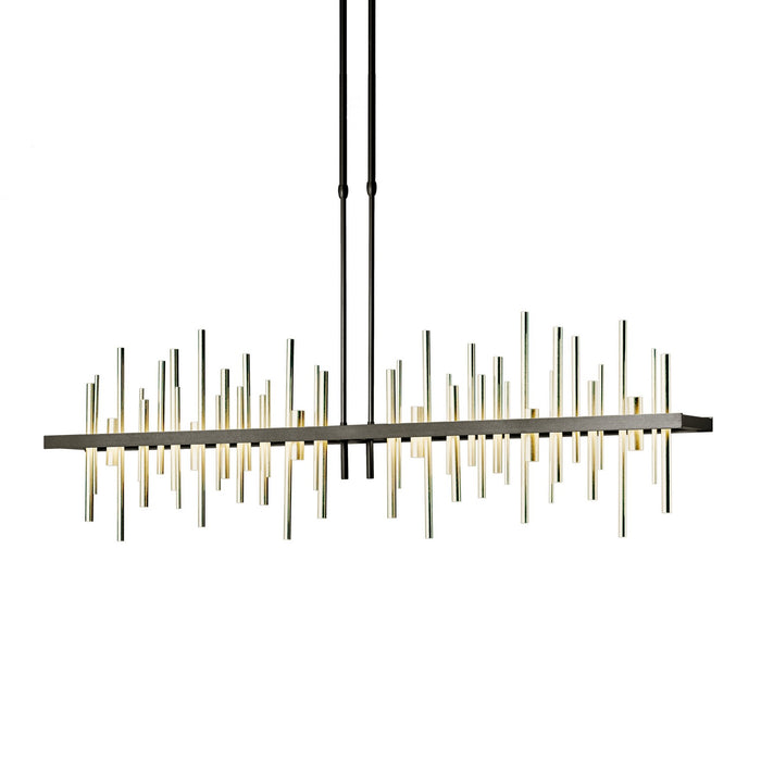 Cityscape Large LED Pendant in Oil Rubbed Bronze with Modern Brass Accent - 139726-LED-STND-14-86 by Hubbardton Forge