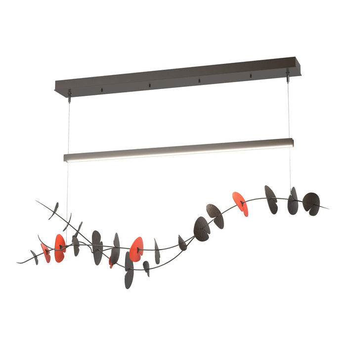 Lily LED Pendant in Oil Rubbed Bronze with Satin Red Accent - 139812-LED-STND-14-90 by Hubbardton Forge