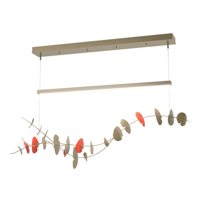 Lily LED Pendant in Modern Brass with Satin Red Accent - 139812-LED-STND-86-90 by Hubbardton Forge