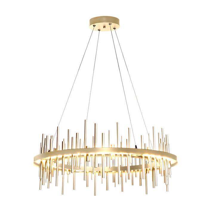 Cityscape Circular LED Pendant in Sterling with Modern Brass Accent - 139910-LED-STND-85-86 by Hubbardton Forge