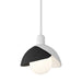 Brooklyn Double Shade Mini Pendant in White with Black Accent - 181183-SKT-MULT-02-10 by Hubbardton Forge