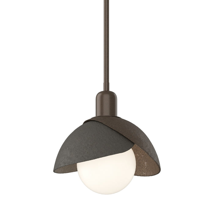 Brooklyn Double Shade Mini Pendant in Bronze with Dark Smoke Accent - 181183-SKT-MULT-05-07 by Hubbardton Forge