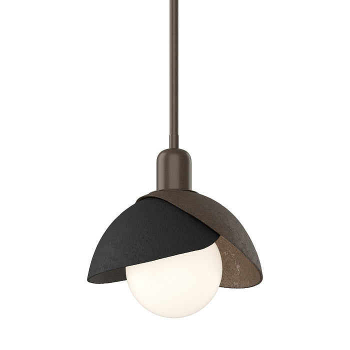 Brooklyn Double Shade Mini Pendant in Bronze with Black Accent - 181183-SKT-MULT-05-10 by Hubbardton Forge