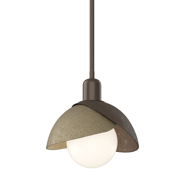 Brooklyn Double Shade Mini Pendant in Bronze with Soft Gold Accent - 181183-SKT-MULT-05-84 by Hubbardton Forge