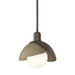 Brooklyn Double Shade Mini Pendant in Bronze with Soft Gold Accent - 181183-SKT-MULT-05-84 by Hubbardton Forge