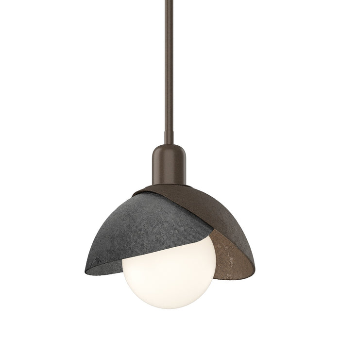 Brooklyn Double Shade Mini Pendant in Bronze with Ink Accent - 181183-SKT-MULT-05-89 by Hubbardton Forge