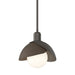 Brooklyn Double Shade Mini Pendant in Dark Smoke with Bronze Accent - 181183-SKT-MULT-07-05 by Hubbardton Forge