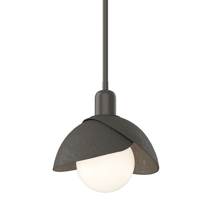 Brooklyn Double Shade Mini Pendant in Dark Smoke with Dark Smoke Accent - 181183-SKT-MULT-07-07 by Hubbardton Forge