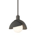 Brooklyn Double Shade Mini Pendant in Dark Smoke with Natural Iron Accent - 181183-SKT-MULT-07-20 by Hubbardton Forge