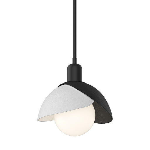 Brooklyn Double Shade Mini Pendant in Black with White Accent - 181183-SKT-MULT-10-02 by Hubbardton Forge