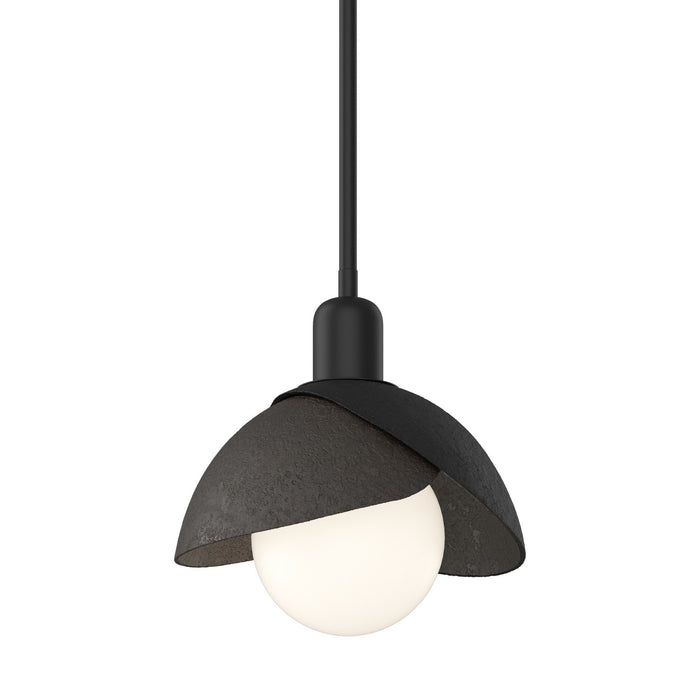 Brooklyn Double Shade Mini Pendant in Black with Oil Rubbed Bronze Accent - 181183-SKT-MULT-10-14 by Hubbardton Forge